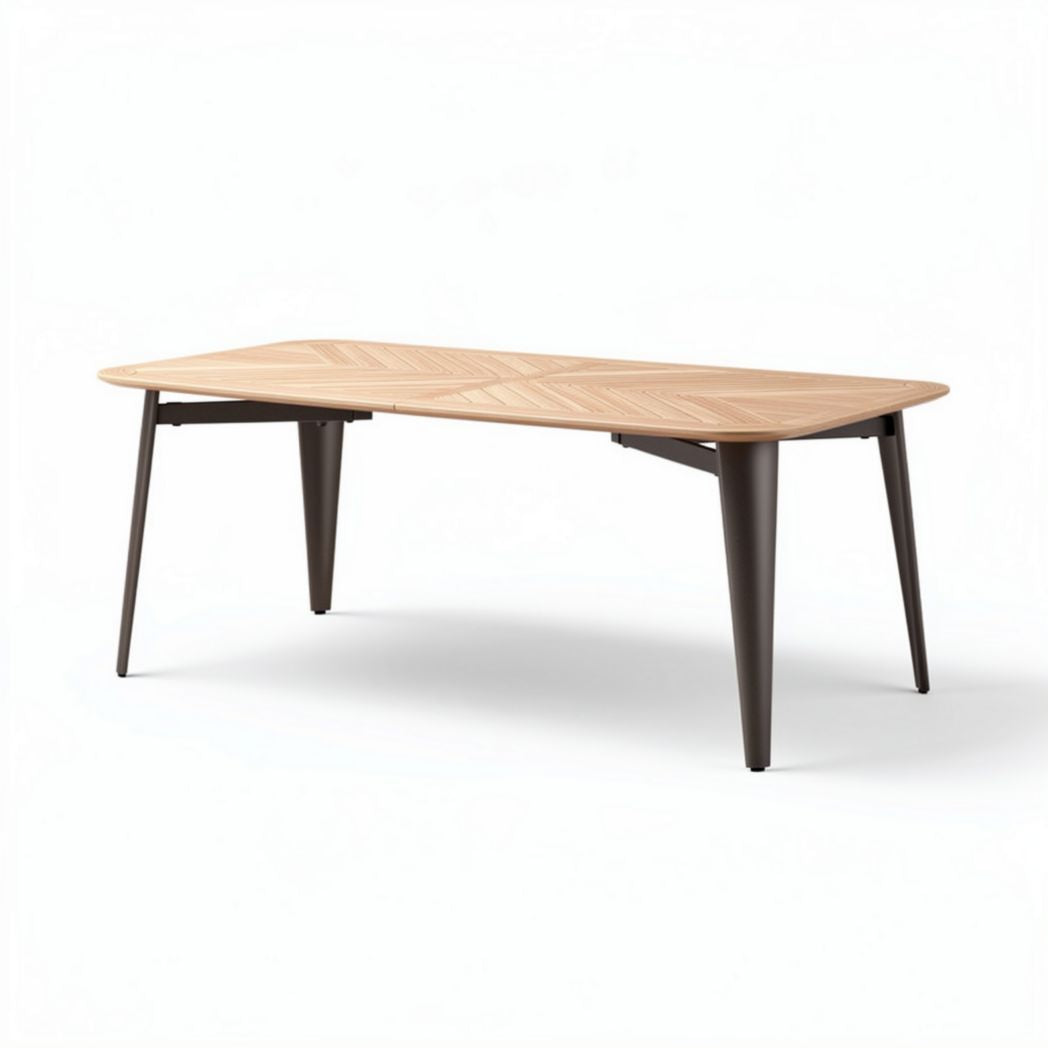 Wood veneer conference table with tapered legs 180 x 90 x 75cm