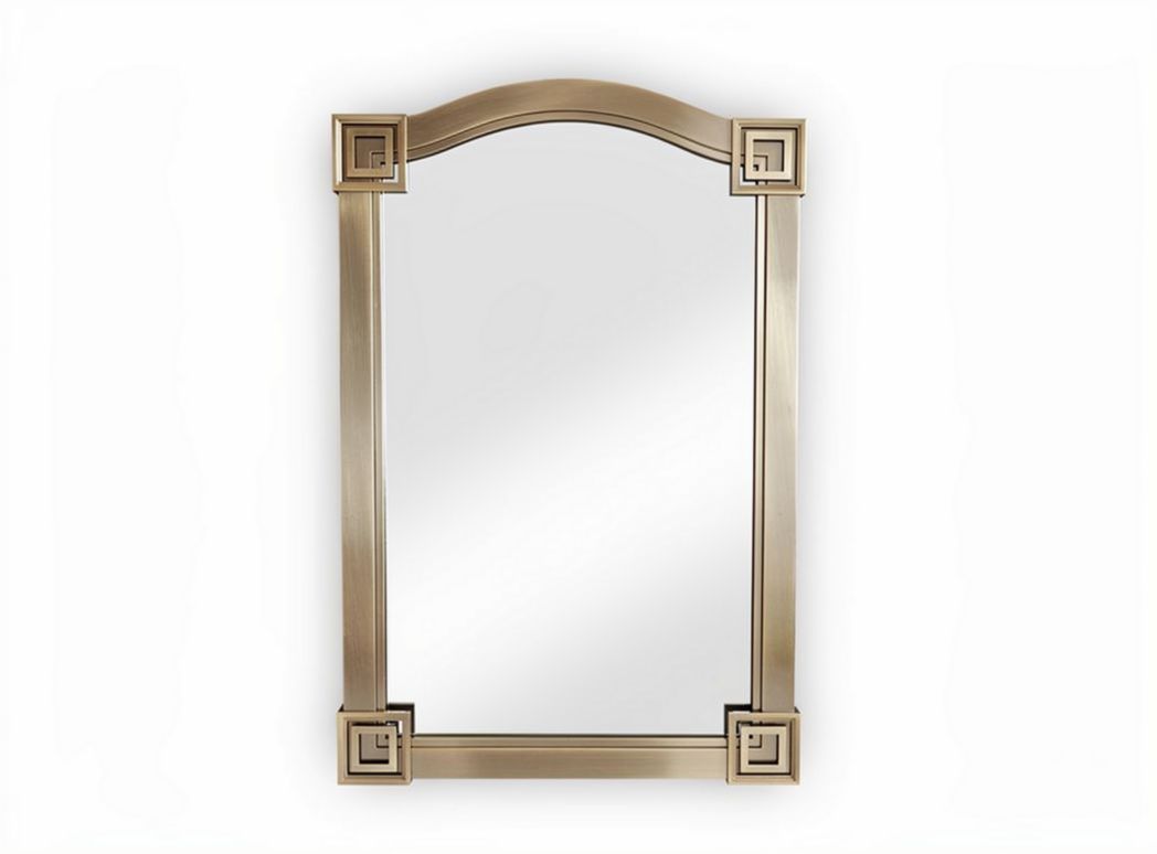 Decorative wall mirror with geometric frame in gold color 70 x 50 x 3cm