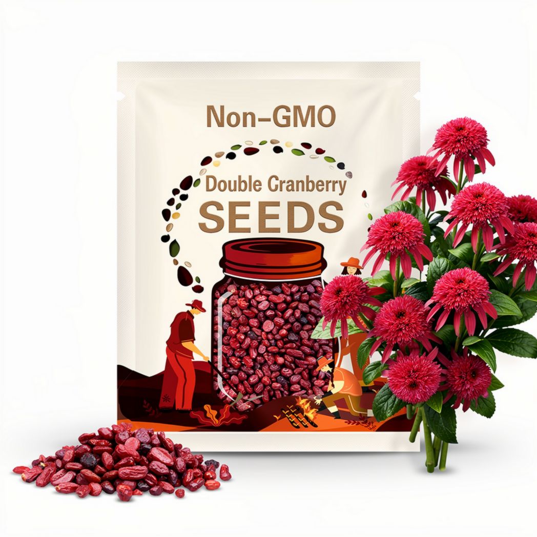 Double Cranberry Coneflower Seeds – Echinacea Perennial, Vibrant Red Flowers